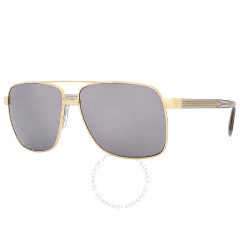 Versace VE2174 59 Dark Grey Mirror Silver Polarized & Gold 